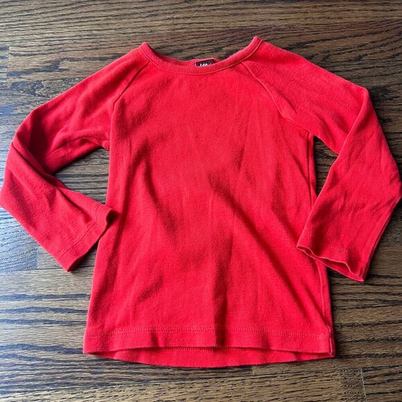 🍭6/$30 Tea collection girl's tomato red 100% cotton long sleeve shirt - 3 - Picture 2 of 3